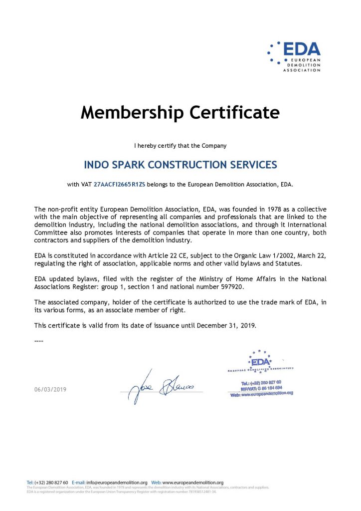 EDA MEMBERSHIP CERTIFICATE 06.03.2019