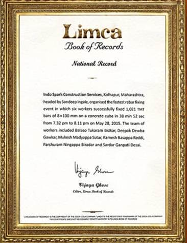 Limca Book Record_1021# TMT Bars 8X100 mm
